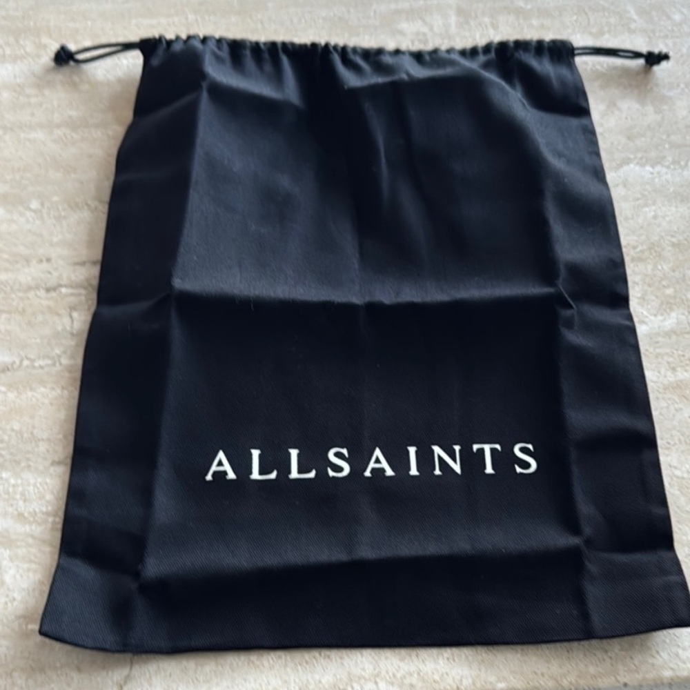 All Saints Classic Black Drawstring Pouch
